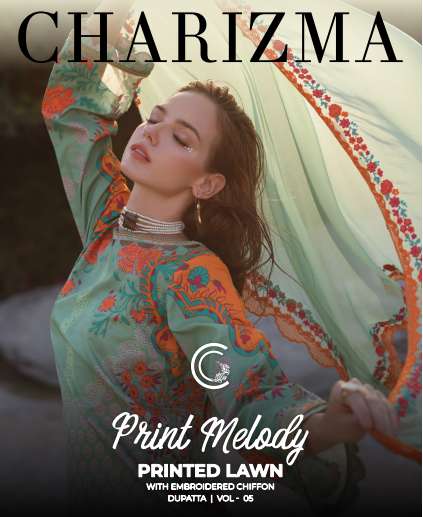 PRINT MELODY PRINTED LAWN COLLECTION OPEN PIC BY CHARIZMA
